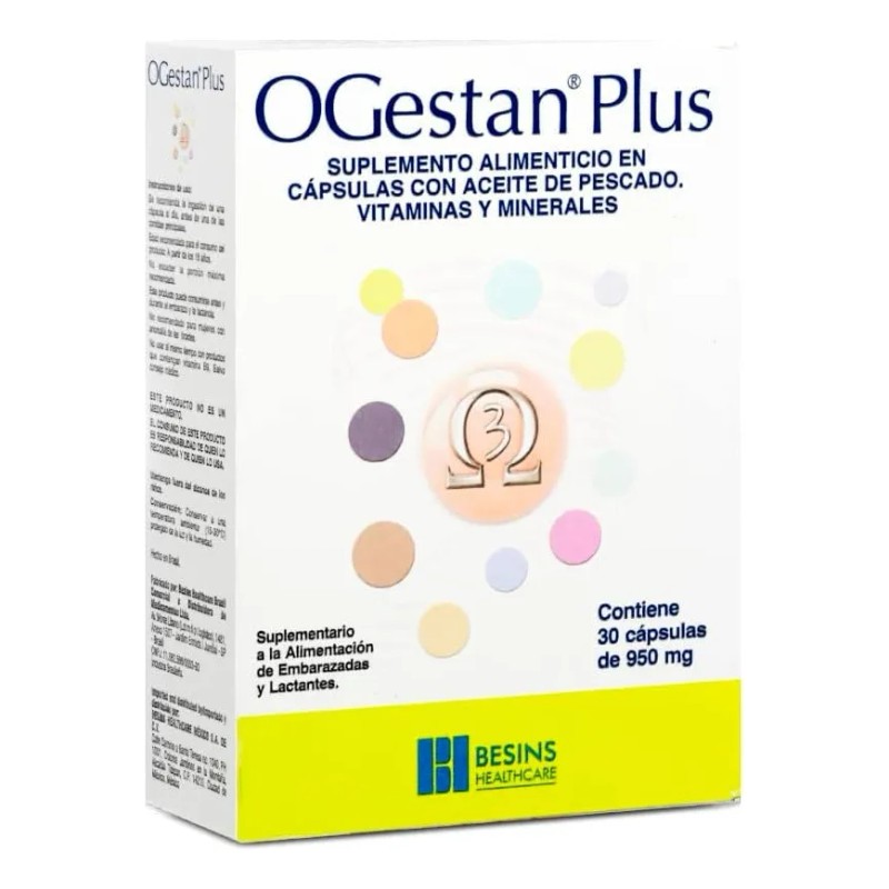 Ogestan Plus Suplemento 950 Mg Caja C/30 Capsulas Sin Sabor