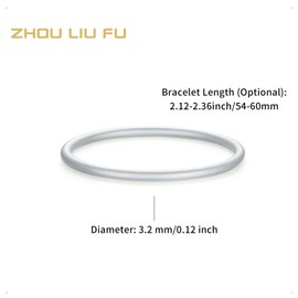 ZHOU LIU FU Bangle Bracelets for Women Round Silver Bangles S925 Lucky Accessory Gift Her Mom