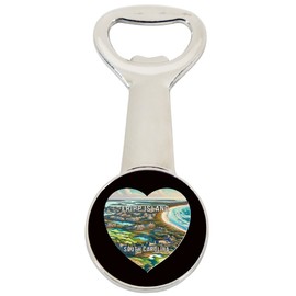 Fripp Island South Carolina Travel Souvenir Destination Heart Shape Design Magnetic Bottle Opener Single