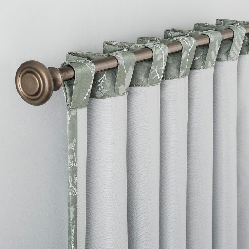 Sun Zero Ambridge 2-Pack Embroidered Botanical Leaf Pleated Look 100%