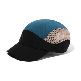 CLAPE Breathable Mesh Baseball Cap Men's Short Brim Baseball Cap Outdoor Sport Run Cap Sun Protection Summer Cap 5 Panel Cap, ASB05-Blue