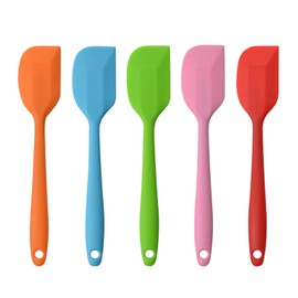 Espátulas de silicona, espátula pequeña de goma de 8.5 pulgadas, diseño de una sola pieza, resistente al calor, antiadherente, flexible, raspadores pa