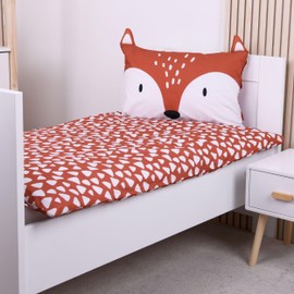 Familando Baby Bed Linen Made of 100% Cotton Oeko-Tex with Zip · Duvet Cover 100 x 135 cm Pillowcase 40 x 60 cm · Children's Bed Linen in Various Animal Designs (Fox)
