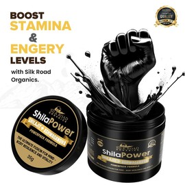 SILK ROAD ORGANICS ShilaPower Himalayan Shilajit & Ashwagandha (35g) – Fulvic Acid, 85+ Minerals – Energy, Stress Relief, Focus & Immune Support | Spoon Included - Grams: 35g