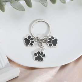MUCOOS Black Paw Print Keychain, Cute Keychain, Pet Dog or Cat Keychain, Birthday Gifts for Pet Owners, Dog Gifts for Dog Lovers, Sympathy Gifts for Dog Lovers, Cat Paw Keychain