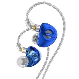 LINSOUL TRN MT4 Pro Adopts New Dual Dynamic Drivers to Improve Overall Performance High Performance Dual Dynamic HiFi Earphones (No Microphone, Blue)