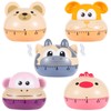 5 PCS Kitchen Timers, Cute Animal Mechanical 60-Minute Timing, Cow