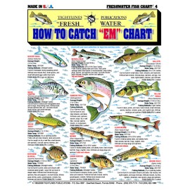 How to Catch'em Freshwater Fish Identification #4 - Waterproof Quick Reference Guide | Portable & Built to Last | Double-Sided & Easy to Read | (Weight, Water Temp, Fishing Methods, and Food Quality)