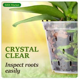 DAN Market Orchid Breathable Slotted Clear Plastic Pot (4.5 inch (4 Pack))