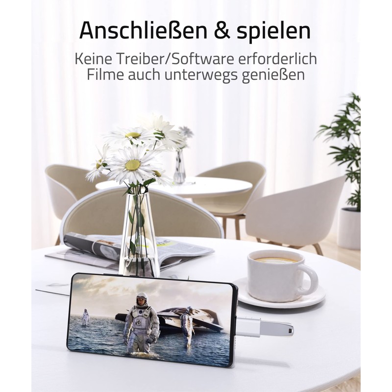 Syntech USB C to USB Adaptor, Silver