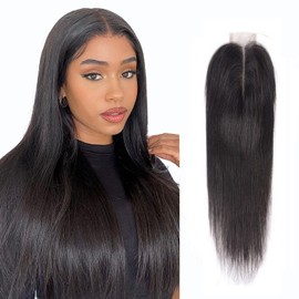 Straight Closure 2x6 Lace Closure Human Hair Middle Part Closure Straight HD Transparent Lace Closure 2x6 Human Hair Kim K Closure 16inch