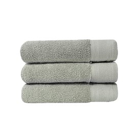 SONGWOL Hotel Collection Premium Large Face Towels (Set of 3) | 20 X 40 inch, 470 GSM | Absorbent Combed Cotton Fabric | Cross Hemmed | Made in Korea (Light Olive Green)