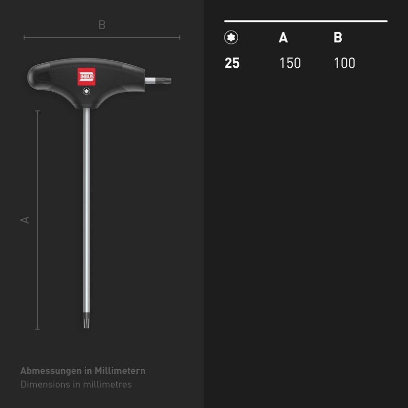 TORX® T-Handle Screwdriver TX25, with HybridTouch - Made in Germany