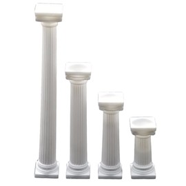 NST 12 White Plastic Pillars Small pedestals Stands 3 inches Tall 1.25" Bottom