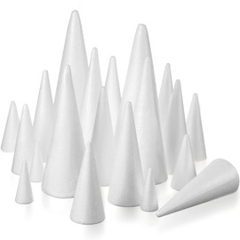 40 Pcs Craft Foam Cones White Foam Cones Polystyrene Cone for Christmas Tree Multi Size Foam Tree Cones for Arts and Crafts Supplies and Floral Arrangement DIY Home Craft Project