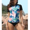 BesserBay Women's Short-Sleeved Rash Guard with Beautiful Patterns, UV Shirt