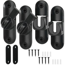 Qkenvo Flip Door Latch Gate Latches 90/180 Degree Barn Door Lock Safety Door Lock for Barn, Sliding Door, Garden, Bathroom, Cabinet, Window Outdoor (2, Black)