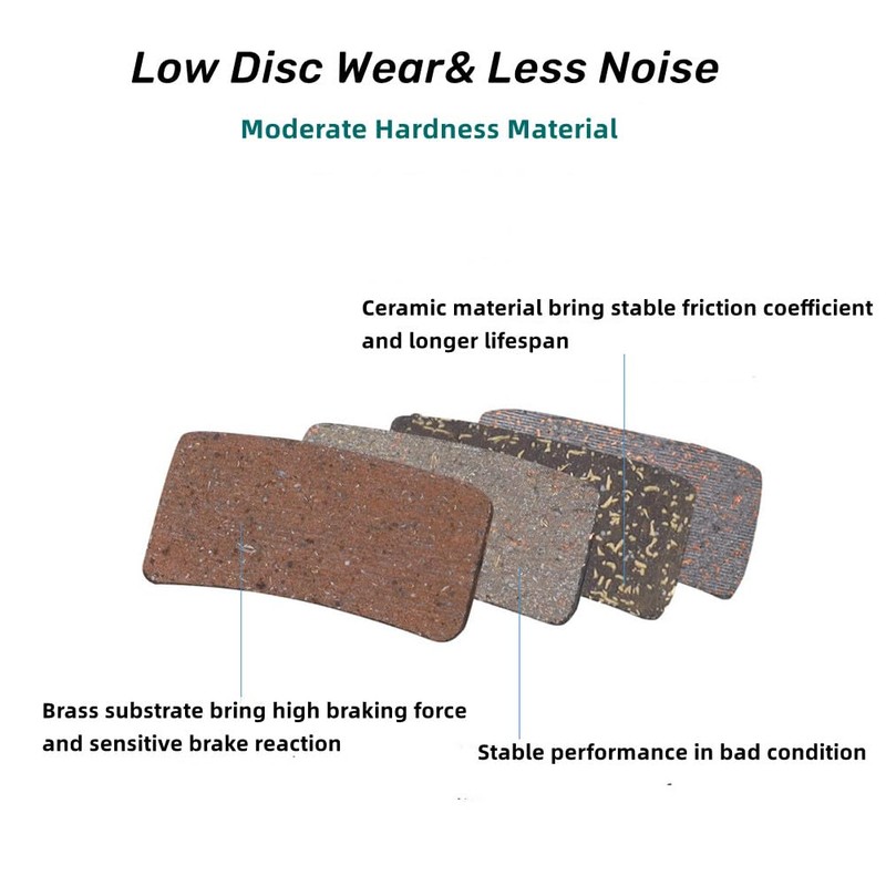 2 Pairs Hydraulic Disc Brake Pads with Cooling Rib, Ceramic