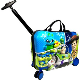Fast Forward Ride-On 18" Suitcase For Kids/Tow-Along Toddler Carry-On Luggage With Wheels (Toy Story)