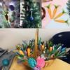 yueton 12PCS Easter Carrot Hanging Ornaments Foam Glitter Artificial Carrots