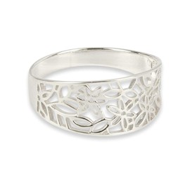 Solid 925 Sterling Silver Leaf Filigree Pattern ring in sizes G-Z comes Gift Boxed (Z)