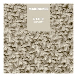 myboshi Twisted Macrame Yarn, 4 mm, Made in Germany, Natural Yarn, Creative Yarn for Oriental Macrame Works, Beige, 1 Cord of 50 m