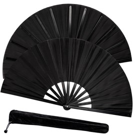 Fans for Line Dancing, Rave Fan Foldable Clack Fans, Boots on The Ground Hand Fan, Hand Pop Fans Clacking for Women (Black)