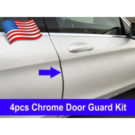 MyFrameAccessory 4pcs CHROME DOOR EDGE GUARD Flexible Protection Trim Molding for VOLKS 2003-2018