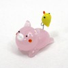 かわいい手作り ガラス細工 ねそべりブタヒヨコ