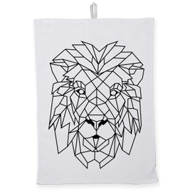 Hippowarehouse Geometric Lion Tea Towel Eco Printed Dish Cloth Kitchen accessory 50cmx70cm 100% Cotton