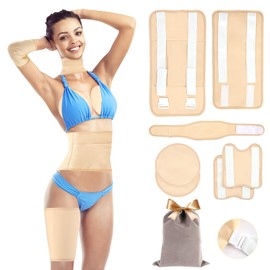 Castor Oil Pack Wrap, 8PCS Castor Oil Pack Wrap Organic Cotton, Castor Oil Pack with Adjustable Elastic Velcro Straps, Reusable Castor Oil Pack for Neck Waist Chest Knee Elbows, Gift for Women