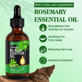 Rizinusöl Bio,60ml Castor Oil 100% Rein Natürlich und Kaltgepresst Haaröl Castor Oil Organic für Haarwachstum,Bart,Augenbrauen, Wimpern - Glasflasche