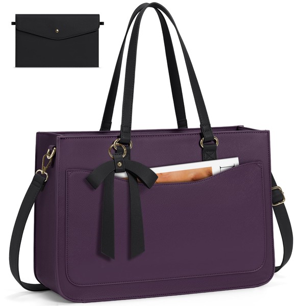 RAINSMORE Laptop Bag for Women 15.6 Inch Work Tote Bags