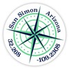 San Simon Arizona 2-Inch Vinyl Decal Sticker Latitude Longitude Compass