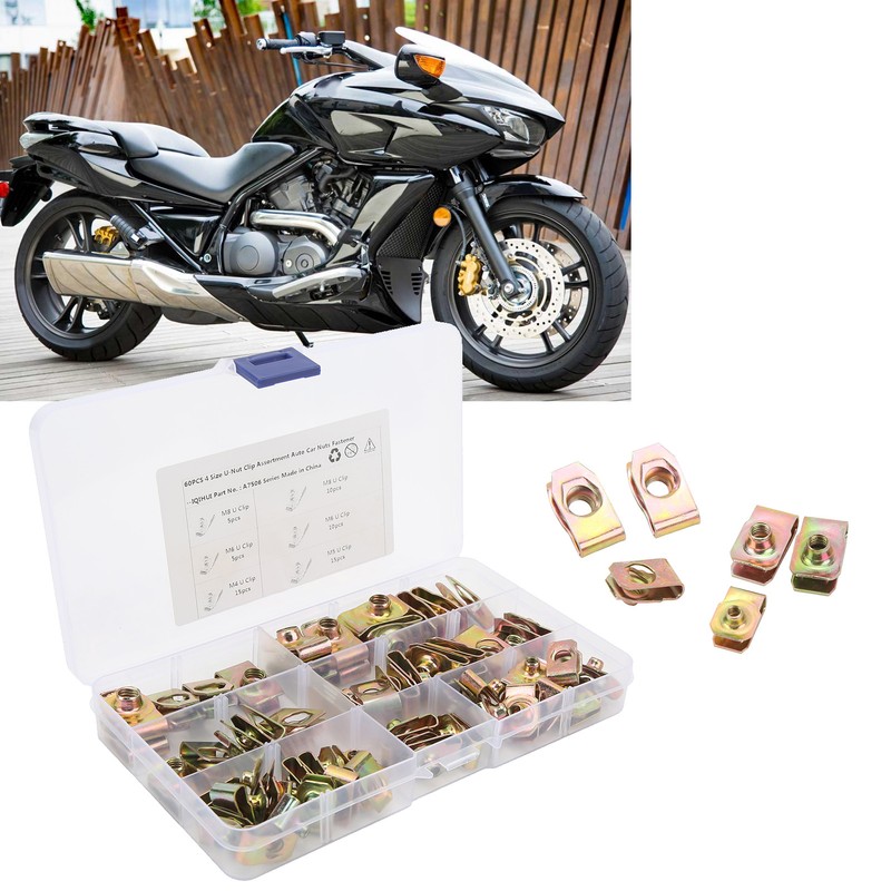 60Pcs U Nut Clip Kit Strong Rust Resistance High Elasticity