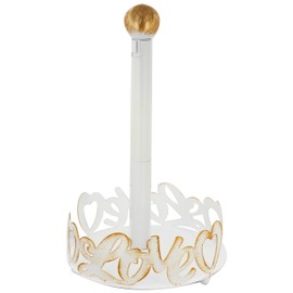 Paper Towel Holder White Countertop Paper Towel Holder Stand for Kitchen Countertops, Bars & Dining Tables,Fits Standard & Jumbo Rolls (White)