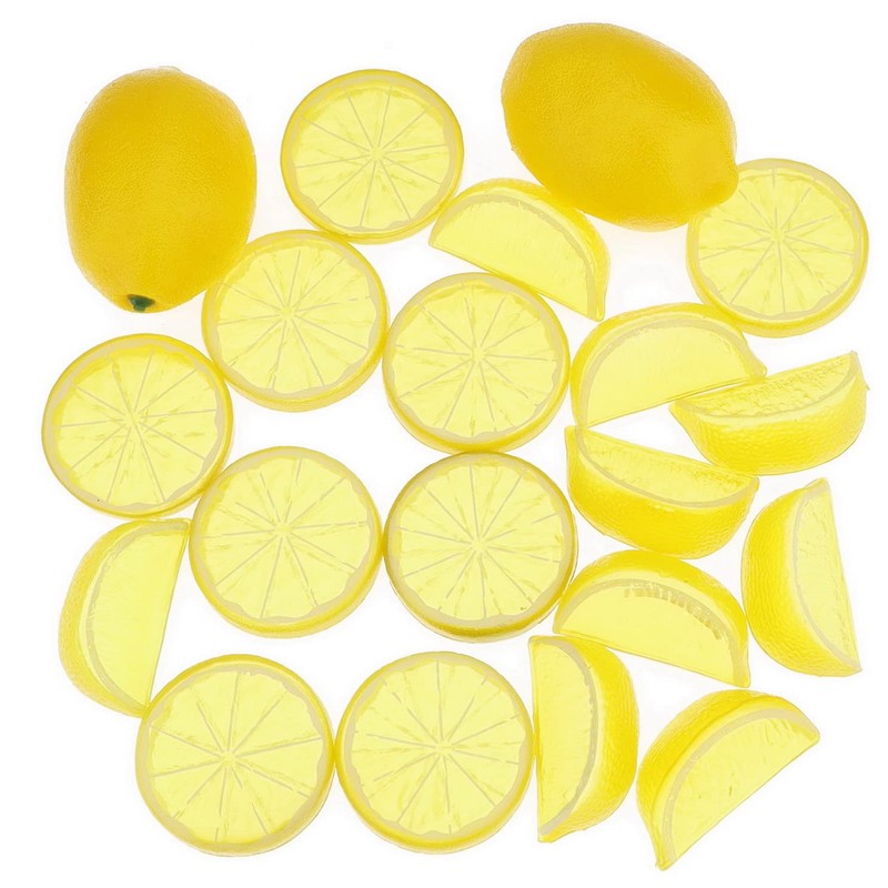 Woration 20 Pack Simulation Lemon & Slices Blocks Set, Artificial
