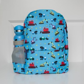 tiddlers & nippers Kids Backpack | Kids School Bag/Kids Rucksack | Ideal for School, Nursery, Holidays & Travel. (Diggers & Lorries)