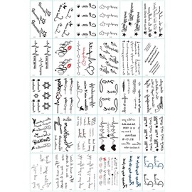 Yesallwas 30 Pcs Set of 30 Cute English Letters Tattoos Realistic Waterproof Long Lasting Tattoo Stickers Body Stickers Men Women Tattoo Stickers Cute Tattoo 5.7cm x 9.7cm (A)
