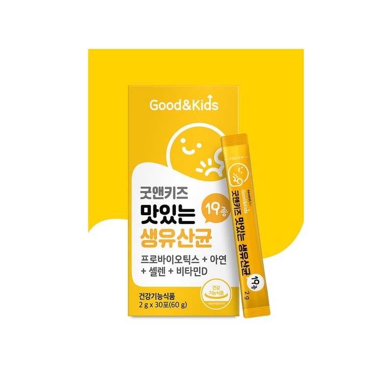 굿앤키즈 맛있는 생유산균 30포 60g 2개 60g 2개 Good &