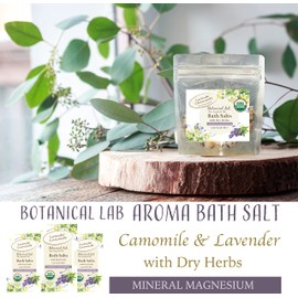 Bath Salt, Magnesium, Aroma Bath Salt, Chamomile, Lavender, Hot Bath, Aromatic Bath, Moisturizing (Trial Set, Gift, Present) (Extra 3.5 oz (100 g) Pack of 3, White Rock Salt, Pink Rock Salt, Red Rock Salt, Herbs Included