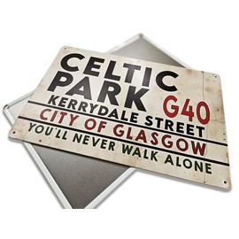 Celtic Park G40 Metal Sign | Kerrydale Street | City of Glasgow | Celtic Scottish Football gift vintage sign