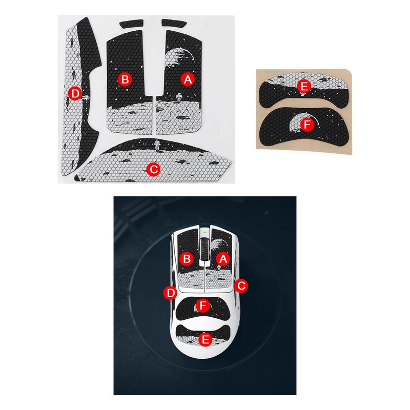 EMSea 1 Set Non-Slip Mouse Grip Tape Stickers Compatible with