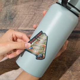 Die Cut Sticker San Francisco, California, Lombard Street, Vintage Cars, Contour Vinyl Sticker 3 to 6 inches, (Waterproof Decal for Cars, Water Bottles, Laptops, Coolers), Large