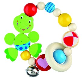 Heimess Wooden Elasticated Touch Ring Rattle (Frog)