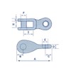 Toggle Rigging Link Stainless Steel 8MM (Fork Jaw Shackle Cable