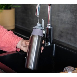 alfi Endless Bottle 900 ml, Lavender, Lightweight Stainless Steel Bottle, Completely Leak-Proof with Screw Cap, for Carbonated Drinks, Fingerprints, Dishwasher Safe, BPA-Free