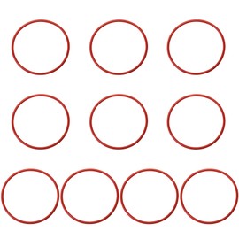 DERNORD Silicone O-Ring,1-1/4" ID, 1-1/2" OD, 1/8" Width, 70A Durometer, Red (Pack of 10)