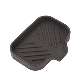 MicoYang Silicone Bathroom Soap Dishes with Drain Spout-Bathroom and Kitchen Sink Organizer,Sponge Holder,Dish Soap Tray,Perfect for Dispenser,Scrubber,Bottle,Cup on Sink or Counter-Coffee 4.9"×3.2"