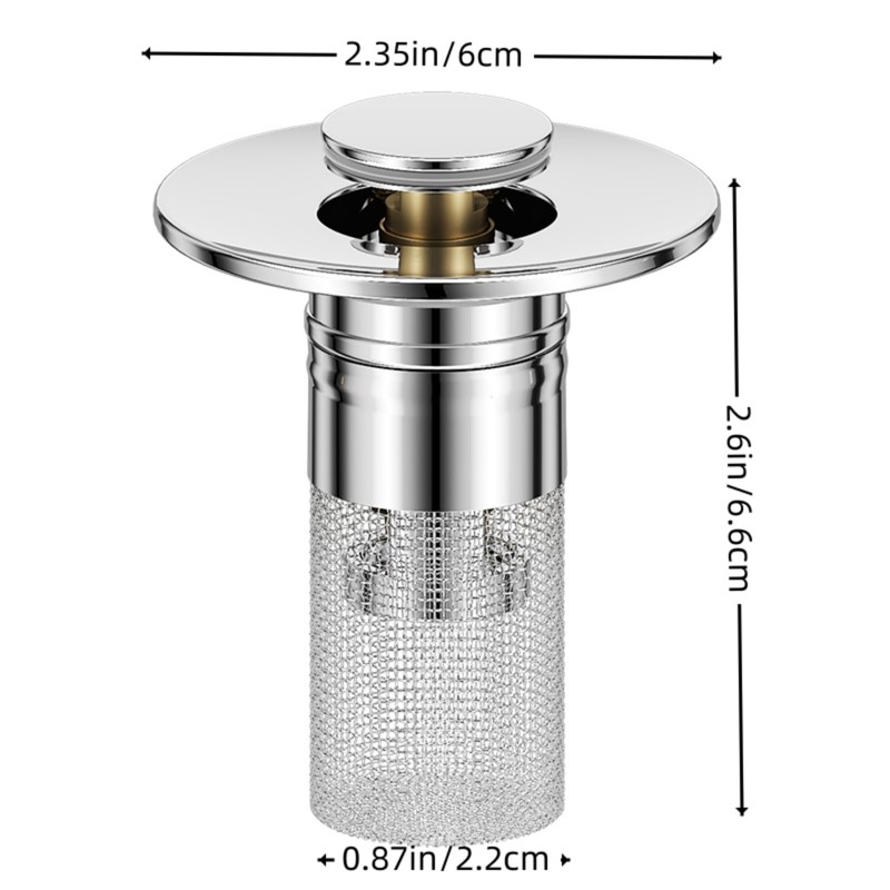 QruiLanTu 2PCS Pop-up Bathroom Sink Drain Strainer Sink Drain Stopper